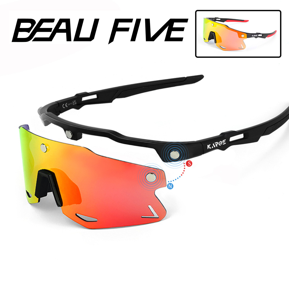 Fishing Sunglasses Polarized - BEAU FIVE 磁気偏光サングラス UV400 サイクリング 釣り