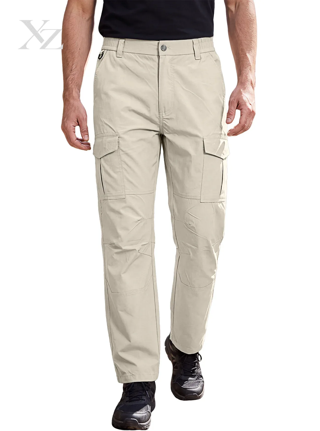 Fishing Pants Waterproof - メンズ用、防水加工、多機能ポケット付きカーゴパンツ。2026年春・秋のカジュアルスポーツ、アウトドア、釣り用。普段使いや通勤にも最適なパンツ。