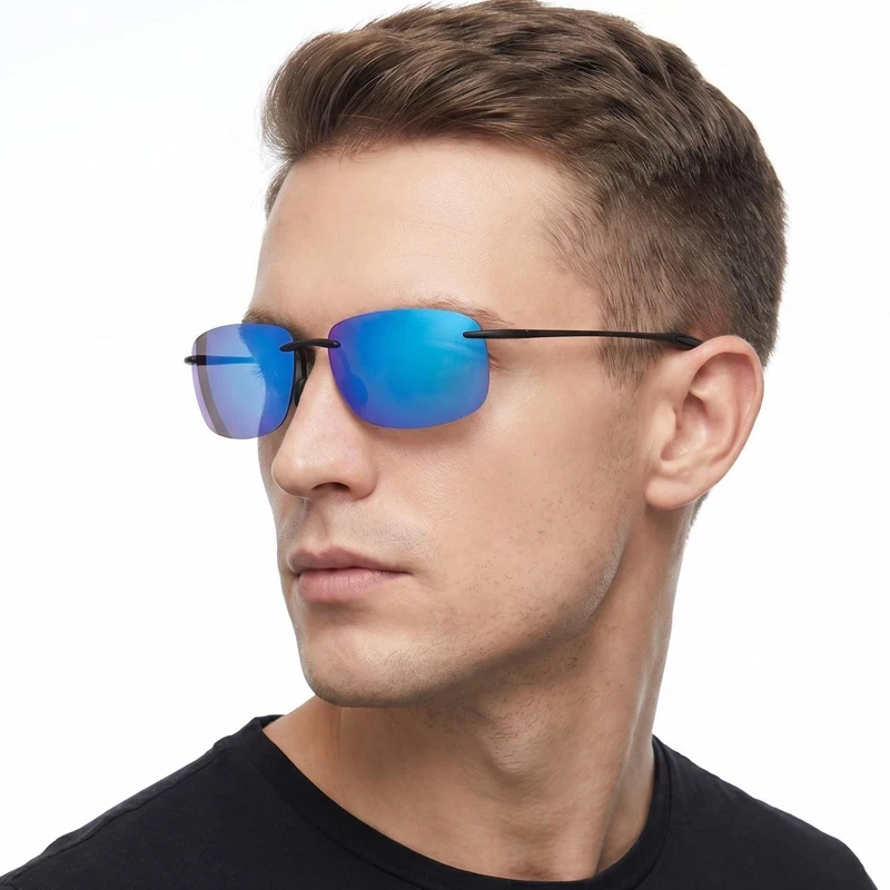 新作メンズ超軽量TR90偏光サングラス。男女兼用、フレームレ - Fishing Sunglasses Polarized のレビューと価格