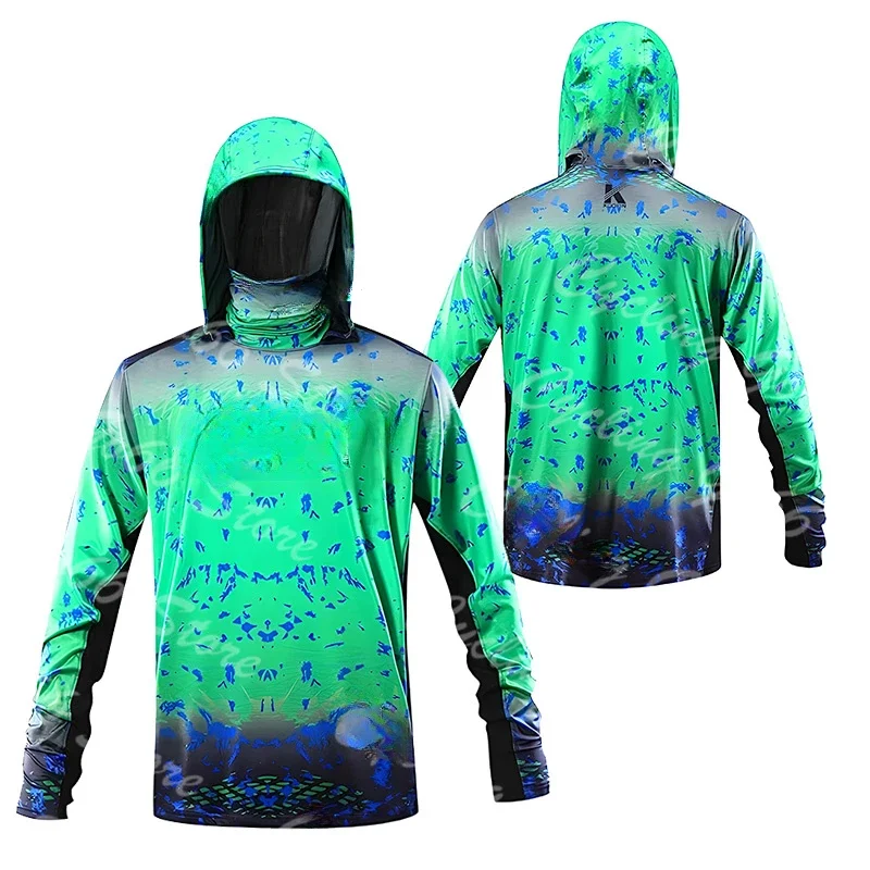メンズ用 3Dプリント フード付き フィッシングシャツ ポリ - Fishing Shirt Uv Protection のレビューと価格