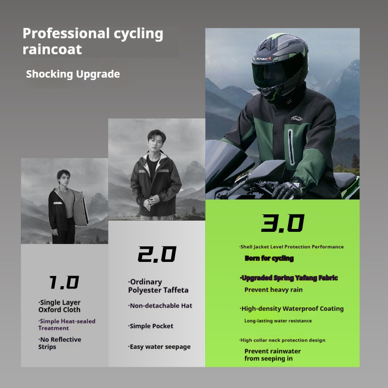 大人用バイクレインコート フルボディ スプリットライディング - Fishing Rain Suit のレビューと価格