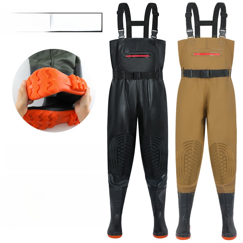厚手防水オーバーオールレインパンツ＆ブーツ釣りスーツメンズ全 - Fishing Pants Waterproof のレビューと価格